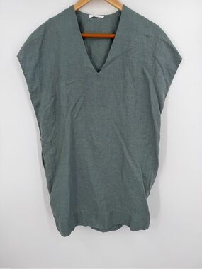 🌿 Beaumont Organic Linen Tunic/Mini Dress - Sage Green - XS